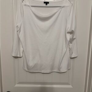 Talbots Women's Top, 3/4 Sleeve, White Size Large